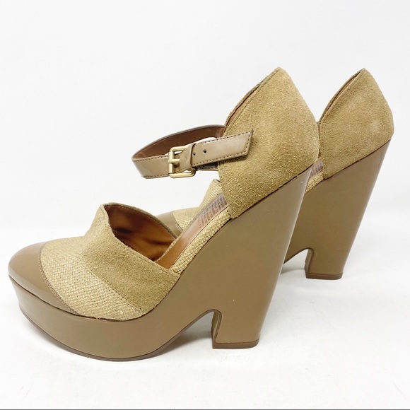 MRKT Market Lauren Heels Platform Tan Woven 7.5 - Picture 7 of 17
